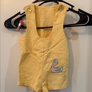 Yellow Duck Embroidered Baby Romper